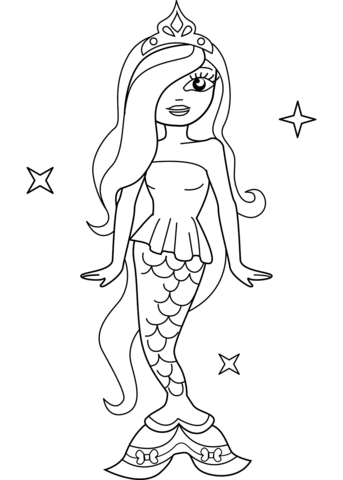 Mermaid Barbie Coloring Page